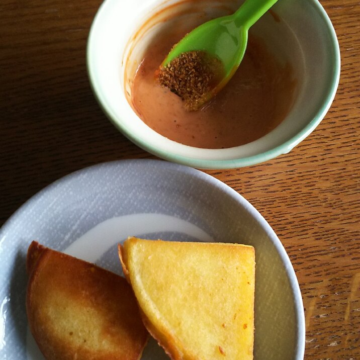 揚げホットケーキのケチャマヨ